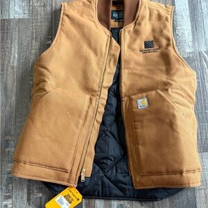 Carhartt Vest Mens Quilted Zip Duck Insulated Rib Collar NEW size medium